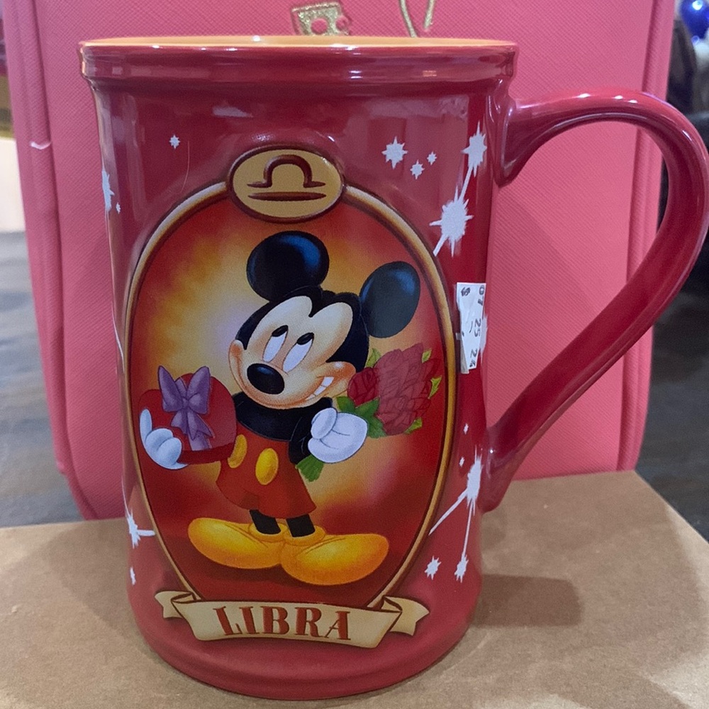 Flawless Mickey red mug.  LIBRA birthday.